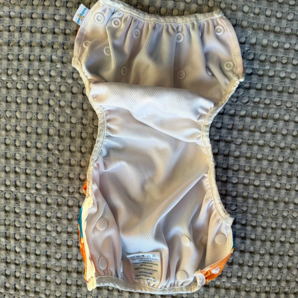 Babygoal Reusable Cloth Diaper One Size Citrus Orange Print Snap Closure